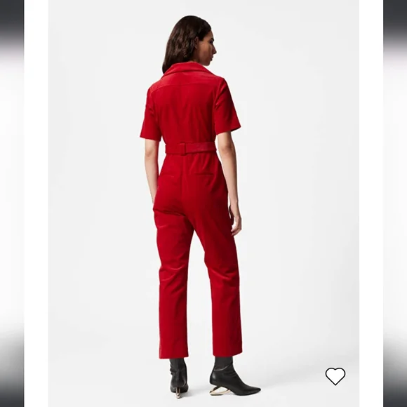 Los Angeles Atelier & Other Stories Coral Corduroy Jumpsuit Size 8 - Picture 13 of 15